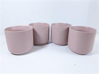 GUC Set of 4 Light Pink Vases (5" Dia, 4 1/2"H)