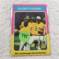 1975 Topps A's 3rd Straight World Series