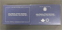 U.S. MINT 2019 PRIDE OF TWO NATIONS 2 COIN SET