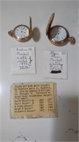 LADIES POCKET WATCH DATED 1892 AND A ELGIN MENS