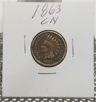 1863 C/N F INDIAN CENT