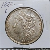 1882-O AU55 MORGAN SILVER DOLLAR