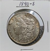 1890-S UNC MORGAN SILVER DOLLAR