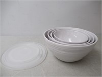 4-Pc Pandex Melamine Mixing Bowls, White
