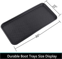 2-Pk 30x15" Plastic Shoe & Boot Tray, Black