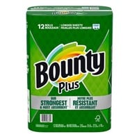 12-Pk Bounty Plus Paper Towels, 86 Sheets Per