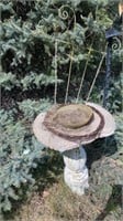 BIRD BATH STAND IS STILL GOOD, TRELICE AND ROLL