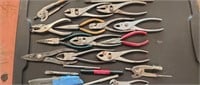 LOTS OF PLIERS AND OTHER MISC TOOLS