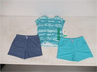 3-Pc 32 Degrees Girl's 8 Set, T-shirt and Shorts,