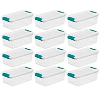 12-Pack Sterilite 16428012 6-Quart Storage Box,