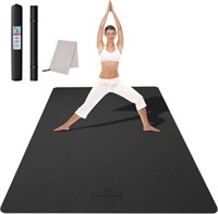 $63 - 6'x4' Cambivo Large Yoga Mat, Black