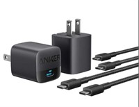 2-Pk Anker 30W Charger with USB-C to USB-C Cable,