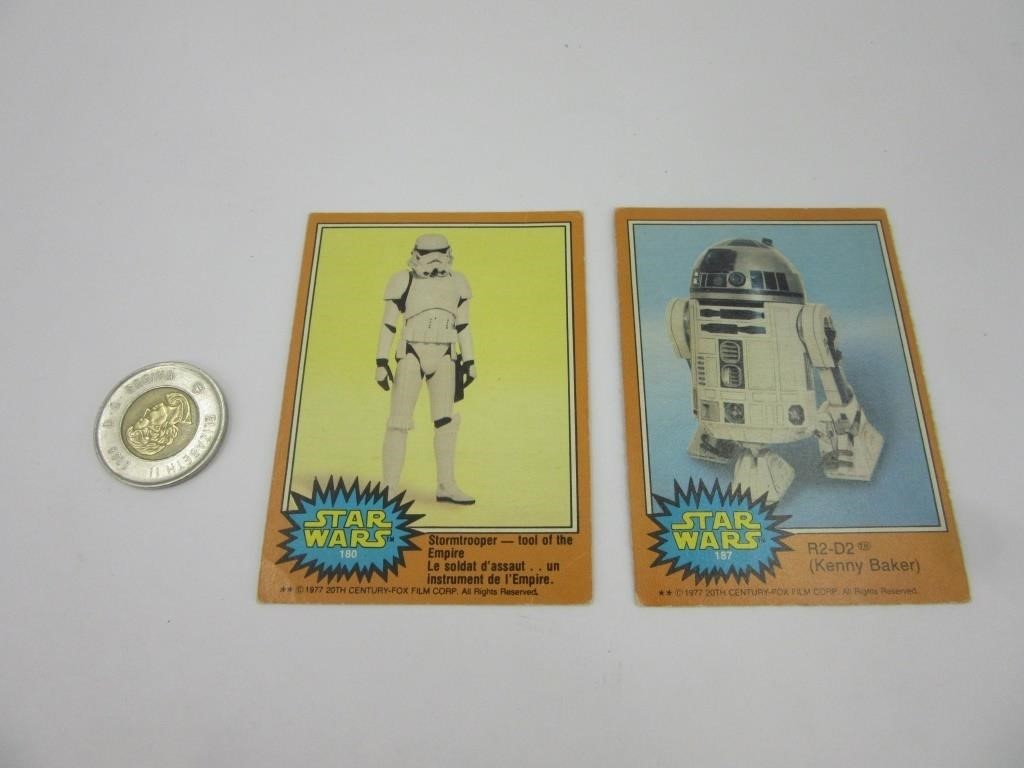 2 cartes vintages Star Wars 1977