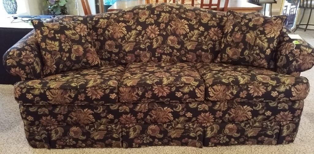 Smith Brothers Black Floral Couch