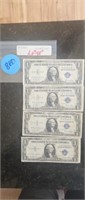 4 ONE DOLLAR SILVER CERTIFICATES