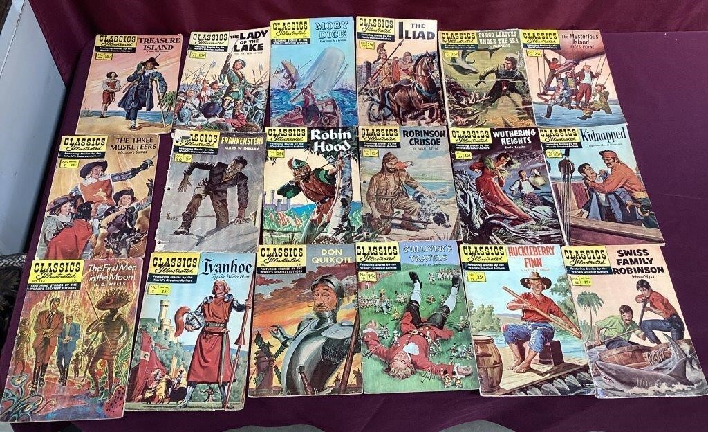 Lot of Vintage Classics Illustrated Magazines