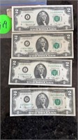 4 -USA $2 DOLLAR FEDERAL RESERVE NOTE
1976