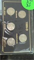 5 - STATE QUARTERS IN 1999-D COIN HOLDER WITH