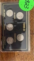 5 -STATE QUARTERS 1999-D IN COIN HOLDER WITH