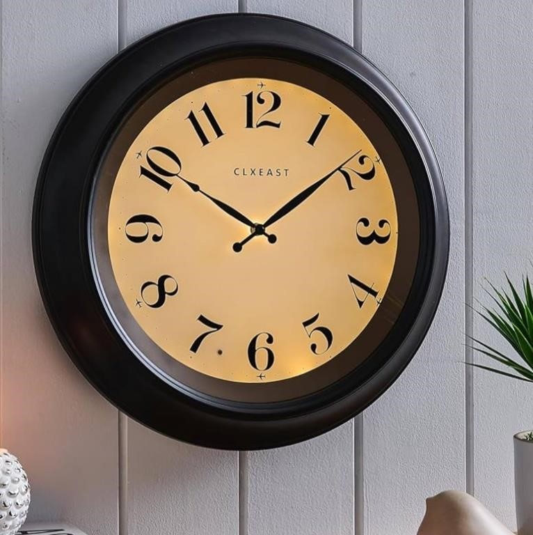 18 Inch Illuminated Wall Clock with Smart Sensor