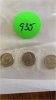 3 - UNCIRCULATED SUSAN B ANTHONY SILVER DOLLAR US