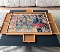 ENERIDIO Wooden Puzzle Table with 6 Drawers and