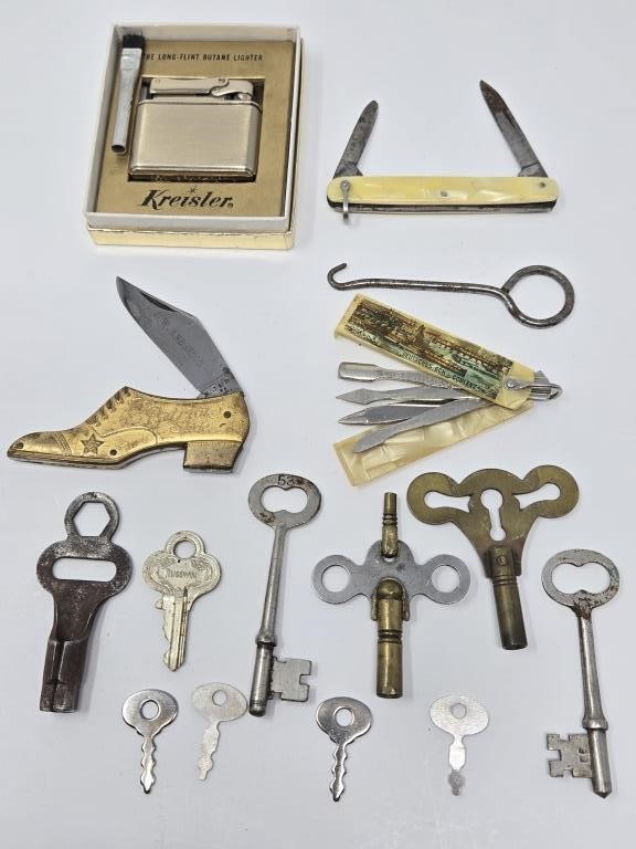 Various Keys, Pocket Knives, File, & Kreisler