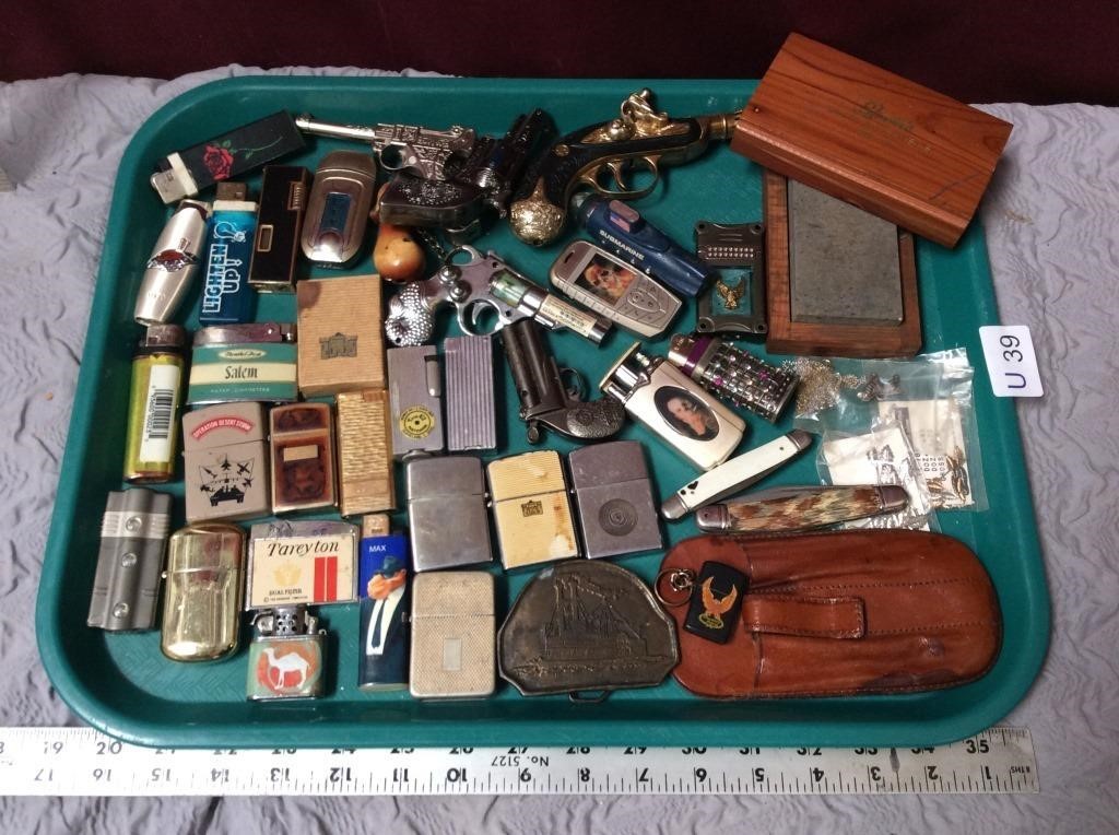 Vintage Cigarette Lighters, Pocket Knives, etc.,