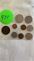 9 - ASSORTED VINTAGE COINS FROM GERMANY, CANADA,