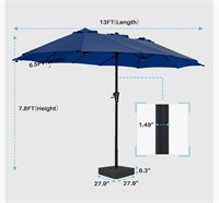SUPERJARE 13FT Outdoor Patio Umbrella with Base