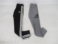2-Pk Adidas Girl's MD Legging, Black and Grey