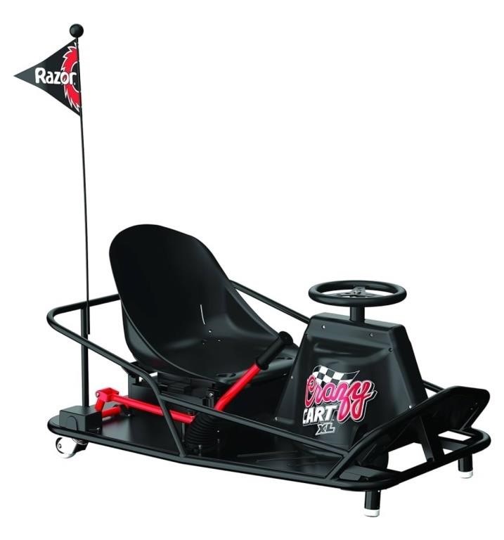 Razor Crazy Cart XL Electric Scooter, Black, One