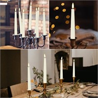 AFINETH Flameless Taper Candles with 3D Wick- 6PCS