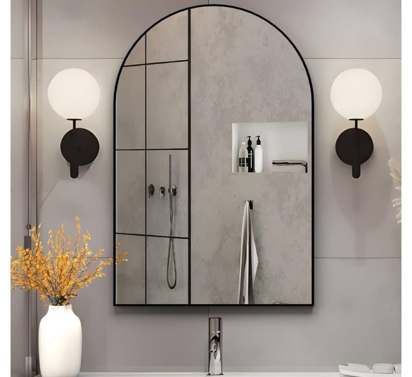 NEUWEABY Arched Wall Mirror for Bathroom, 2