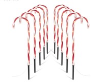 28" Candy Cane Lights with Stakes, 10 Packs L