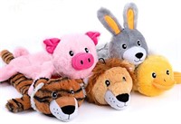 5 Pcs Squeaky Dog Toys with Reinforced Fabric