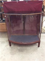 Antique bow front glass display cabinet