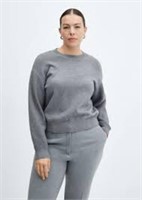 *Women's Round Neck Grey Sweater-M