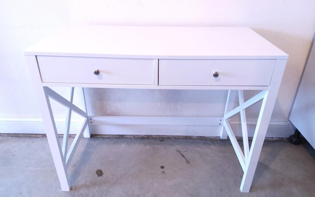 White 2-Drawer Desk