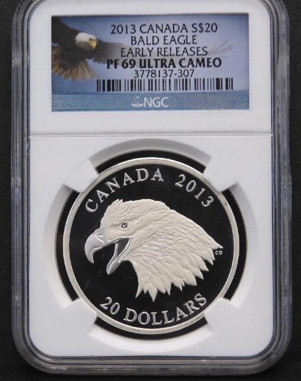 NGC Graded 2013 Canadian Silver $20 Bald Eagle