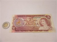 Billet 2$ canada 1974