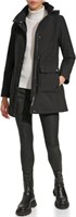 DKNY Women's LG Softshell Hooded Jacket, Black