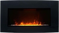 Paramount 36" Stirling Curved Fireplace, Black -