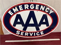Nice Vintage Enamel AAA Emergency Sign