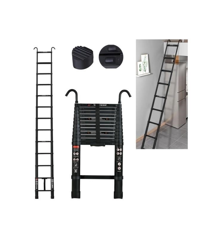 Telescoping Ladder A Frame, 16.5 Ft Compact