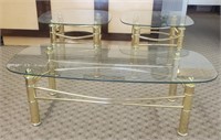 3-Pc Glass Top Coffee & End Tables