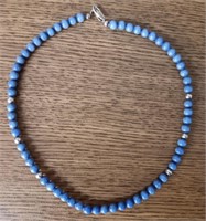 Blue Jade/ Silver Necklace