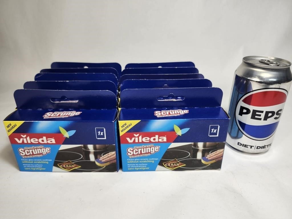 10 tampons à récurer Vileda pour vitrocéramique.