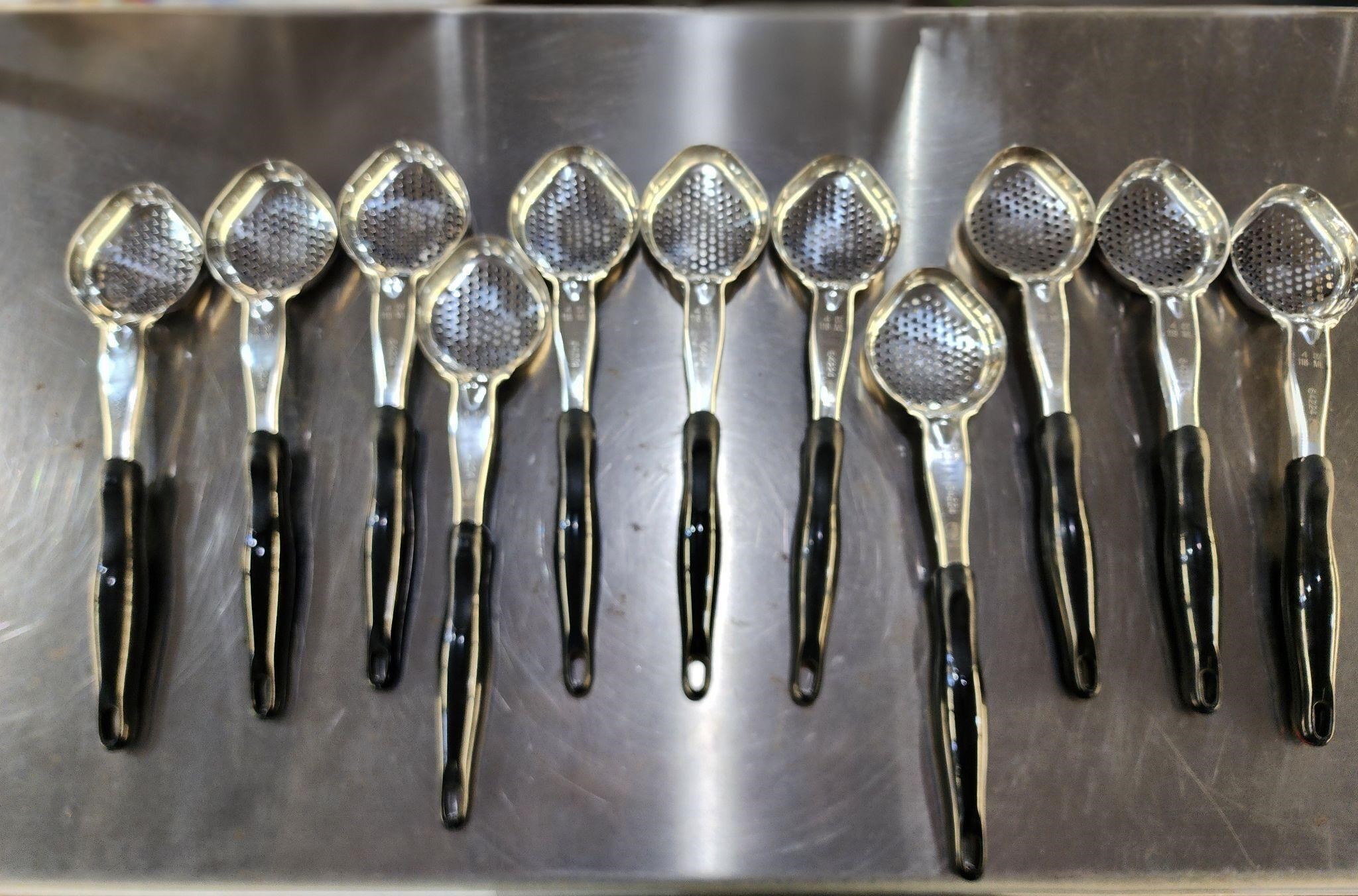 X 11 New Vollrath 4 oz Perforated Spoons