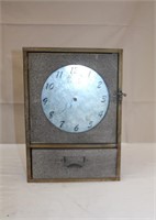 Metal battery operated clock with one drawer